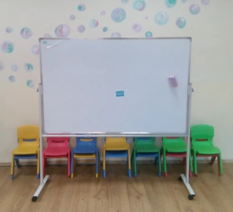 Маркерная магнитная доска, 200х120 см, на подставке