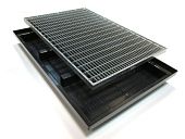 Грязезащитный поддон грязесборный придверный пластиковый с решеткой стальной комплект на вход в кафе торговый центр магазин