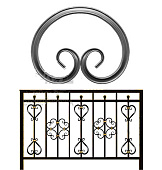 Кованый элемент ковки металлический орнамент Вензель Т10-150-120